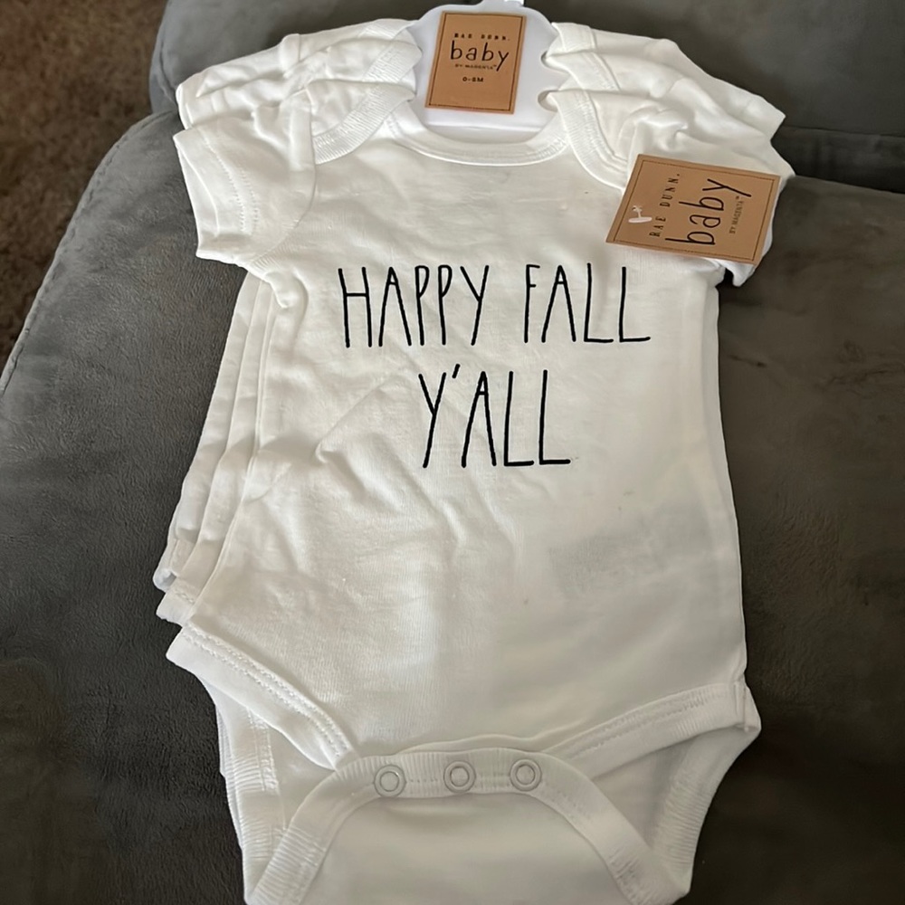 Rae dunn baby 3PK fall onesies